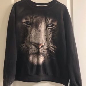 White Tiger Animal Crew Neck Sweatshirt